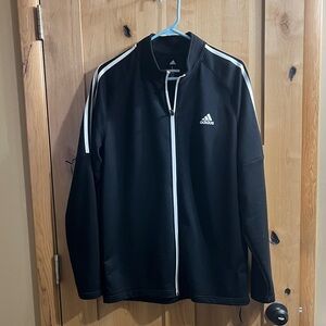 Adidas Men's Black and White Track Jacket
